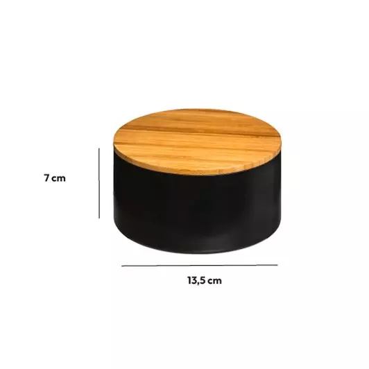 Caja redonda Natureo Negra 6