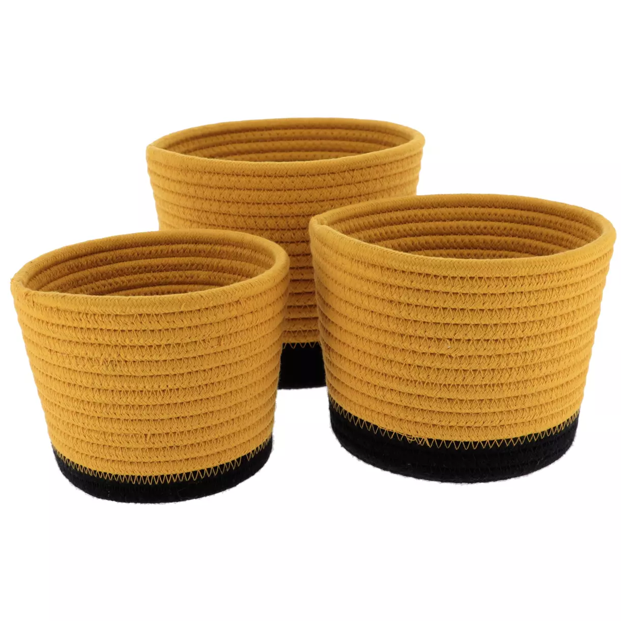Juego de 3 cestas Black Line Ocre/Negro 1