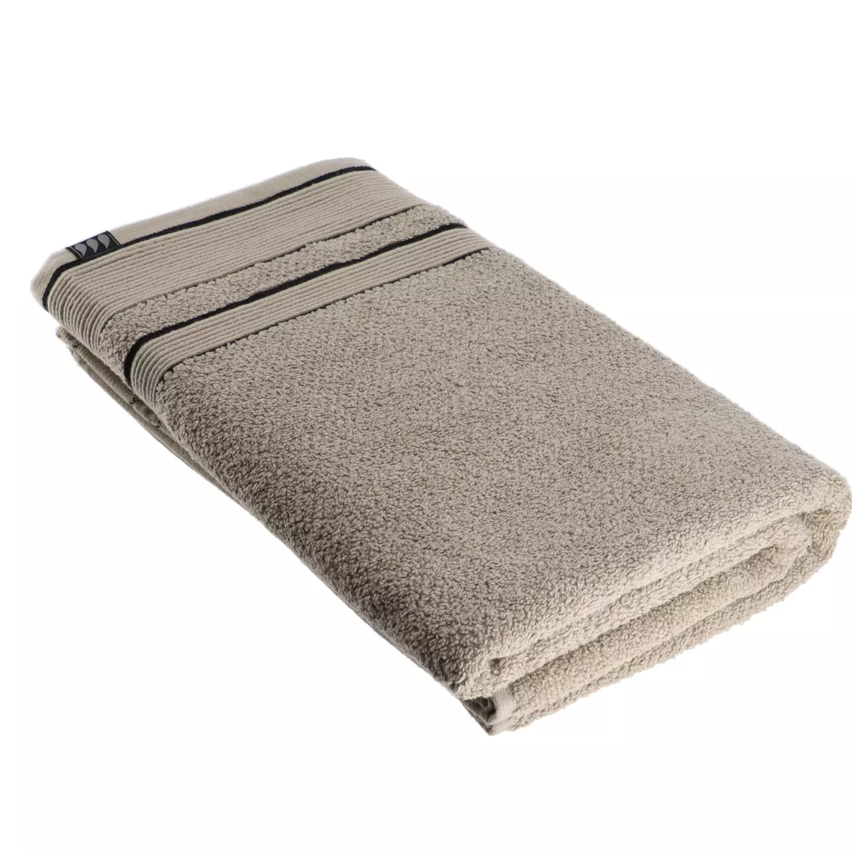 Badetuch (90 x 150 cm) Black Line Taupe / Schwarz 1