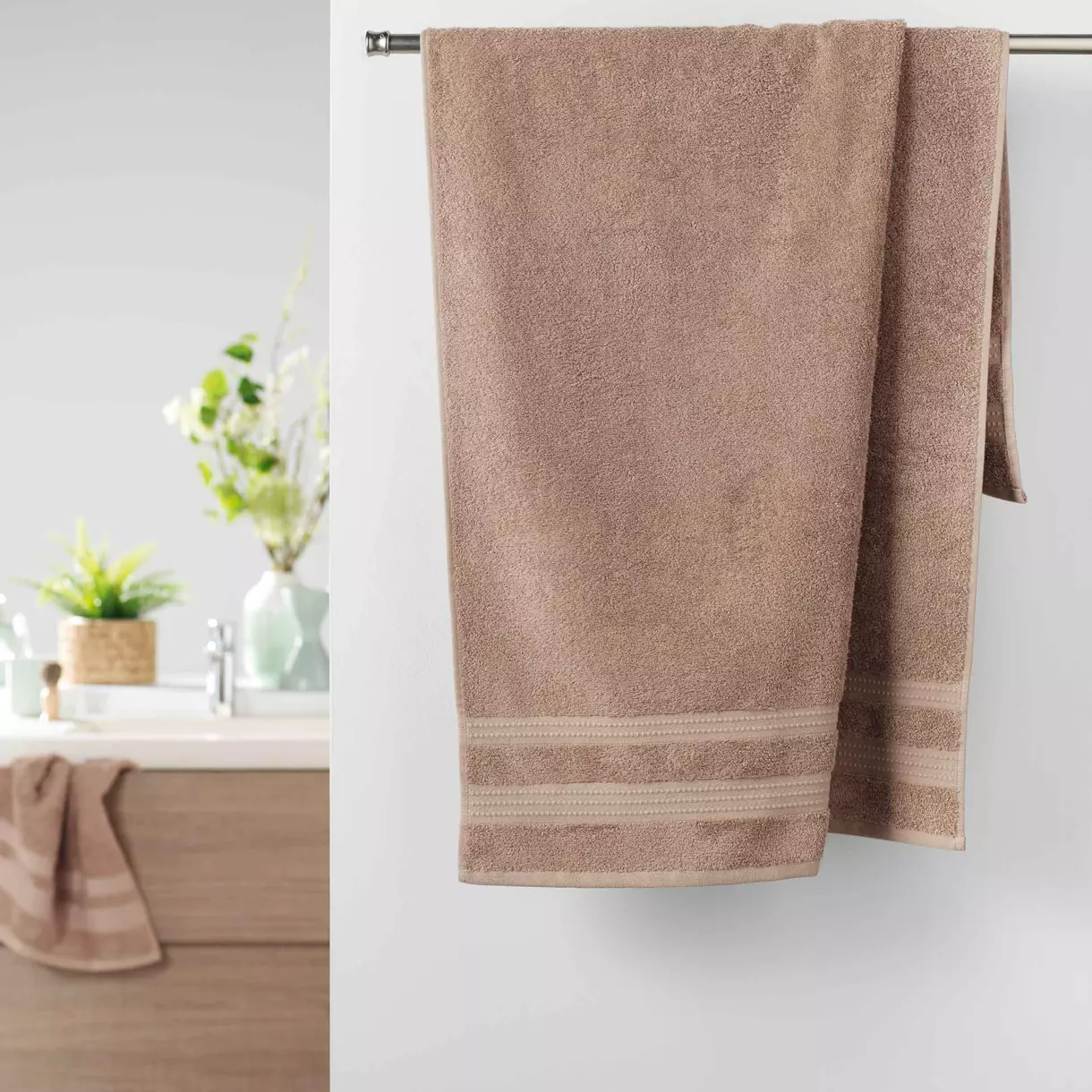 Serviette de bain (70 x 130 cm) Excellence Taupe 1