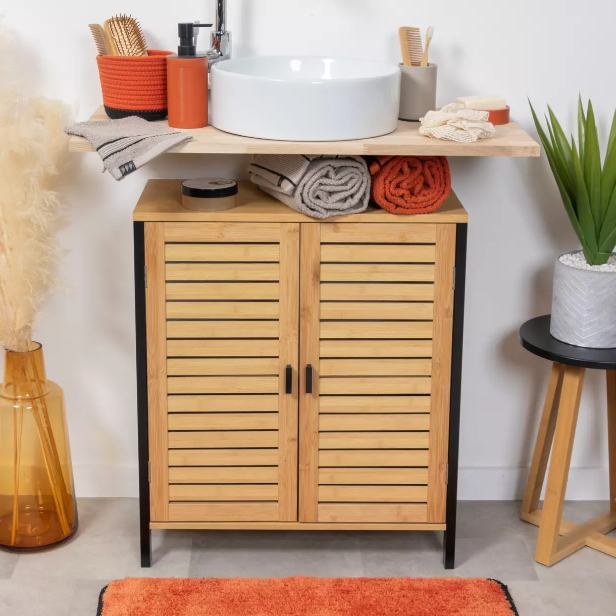Mueble para debajo del lavabo Cebu Negro/Madera 1