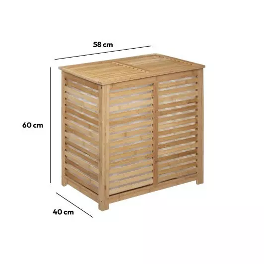 Cesto doble para ropa Sicela Natural 6