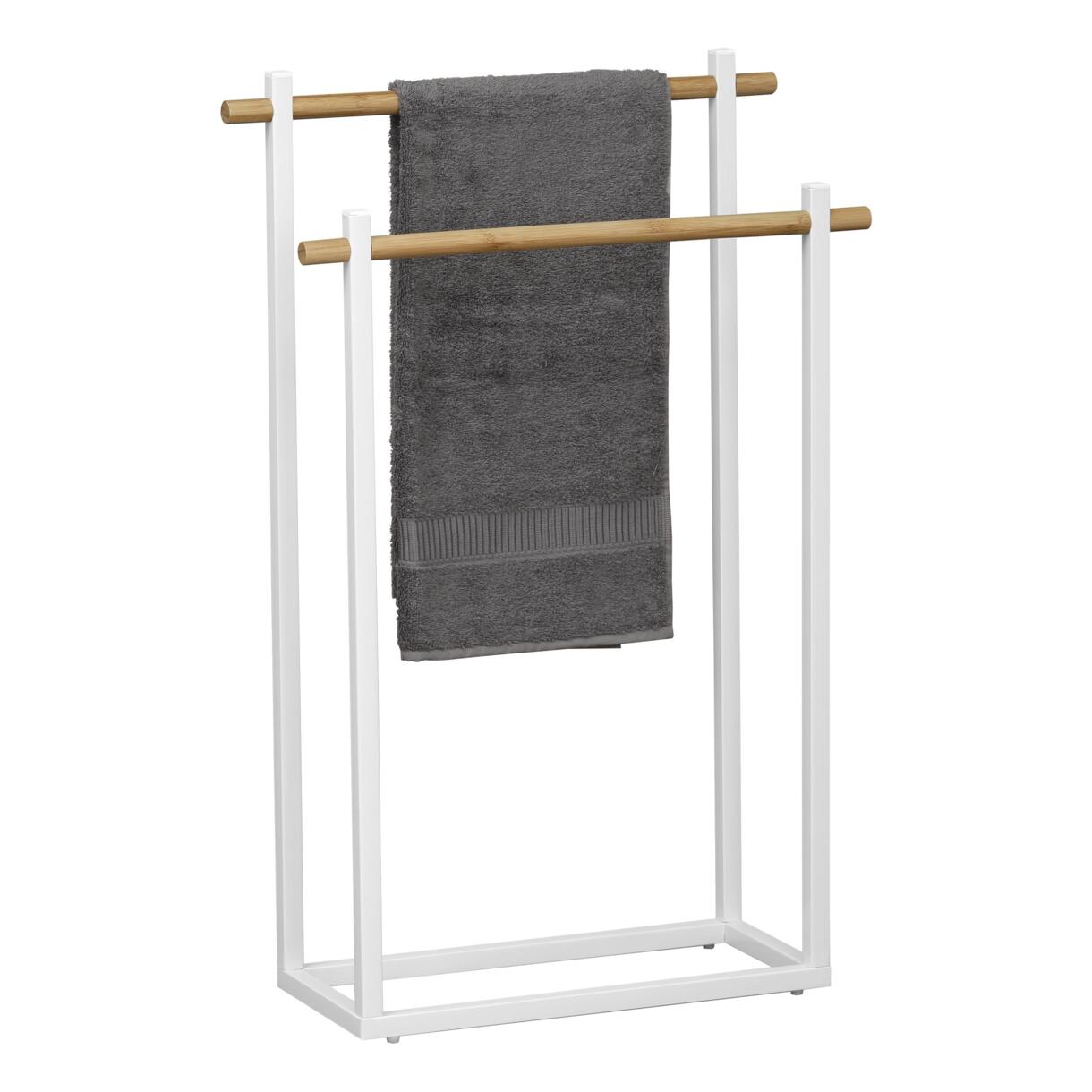 Porte serviette rectangulaire Bambou Blanc 1