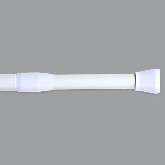 Barre de rideau de douche autobloquante (de 70 à 120 cm) Blanc 1