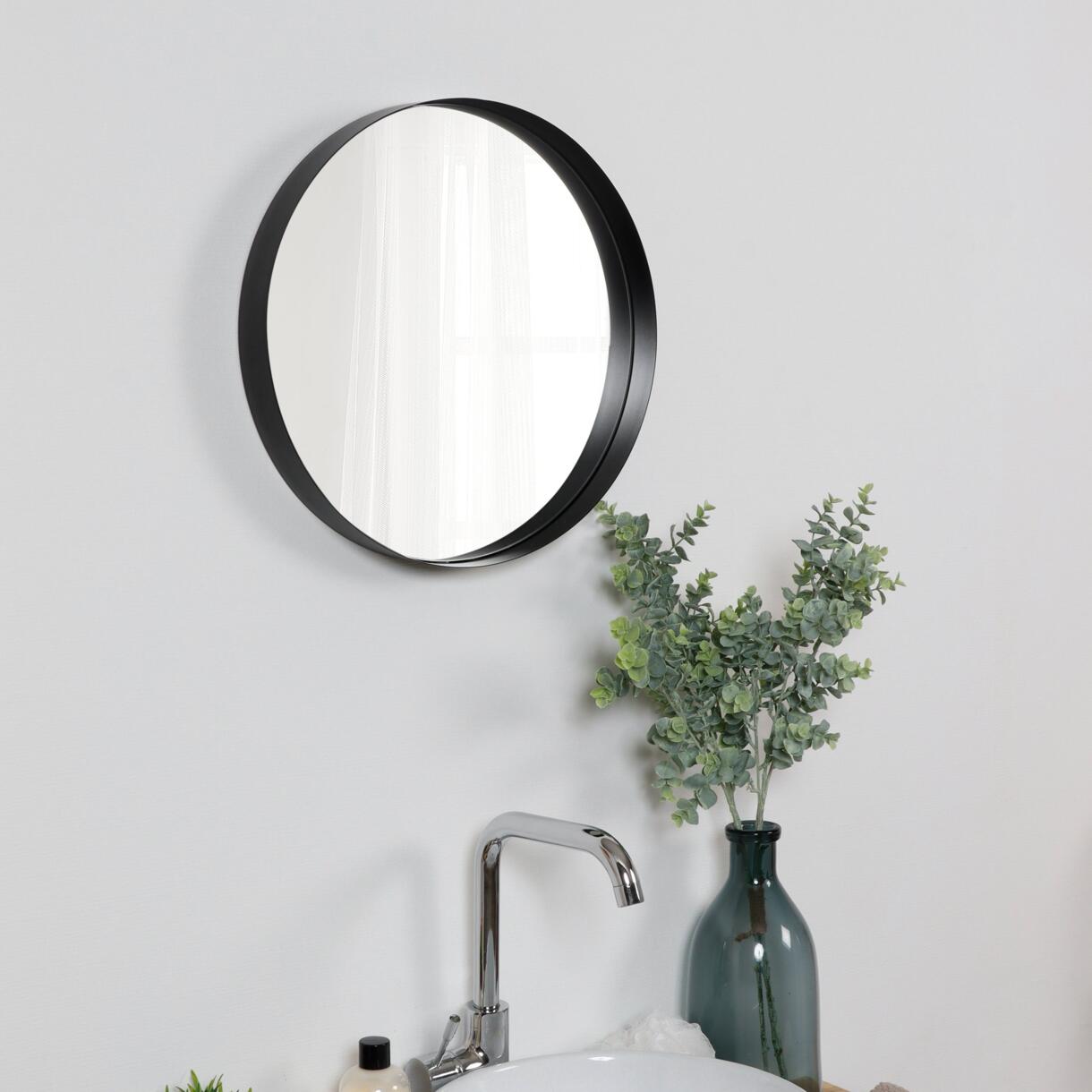 Miroir rond à bordure (D40 cm) Noir 1