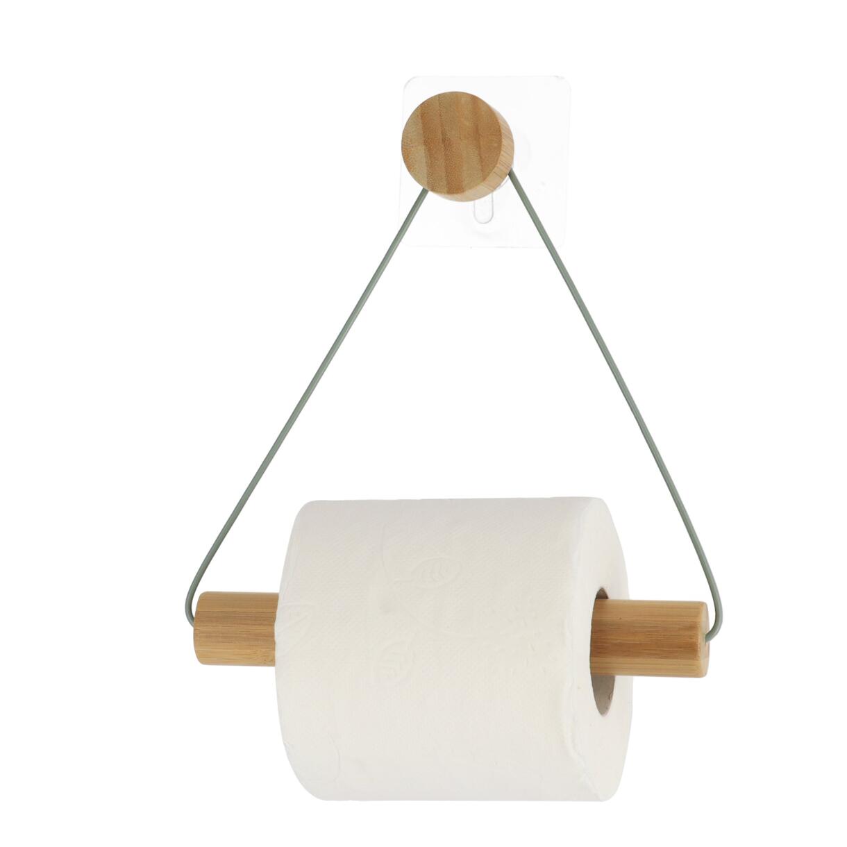 Toilettenpapierhalter zum Kleben Metall & Bambus Easy Chic Khaki 1