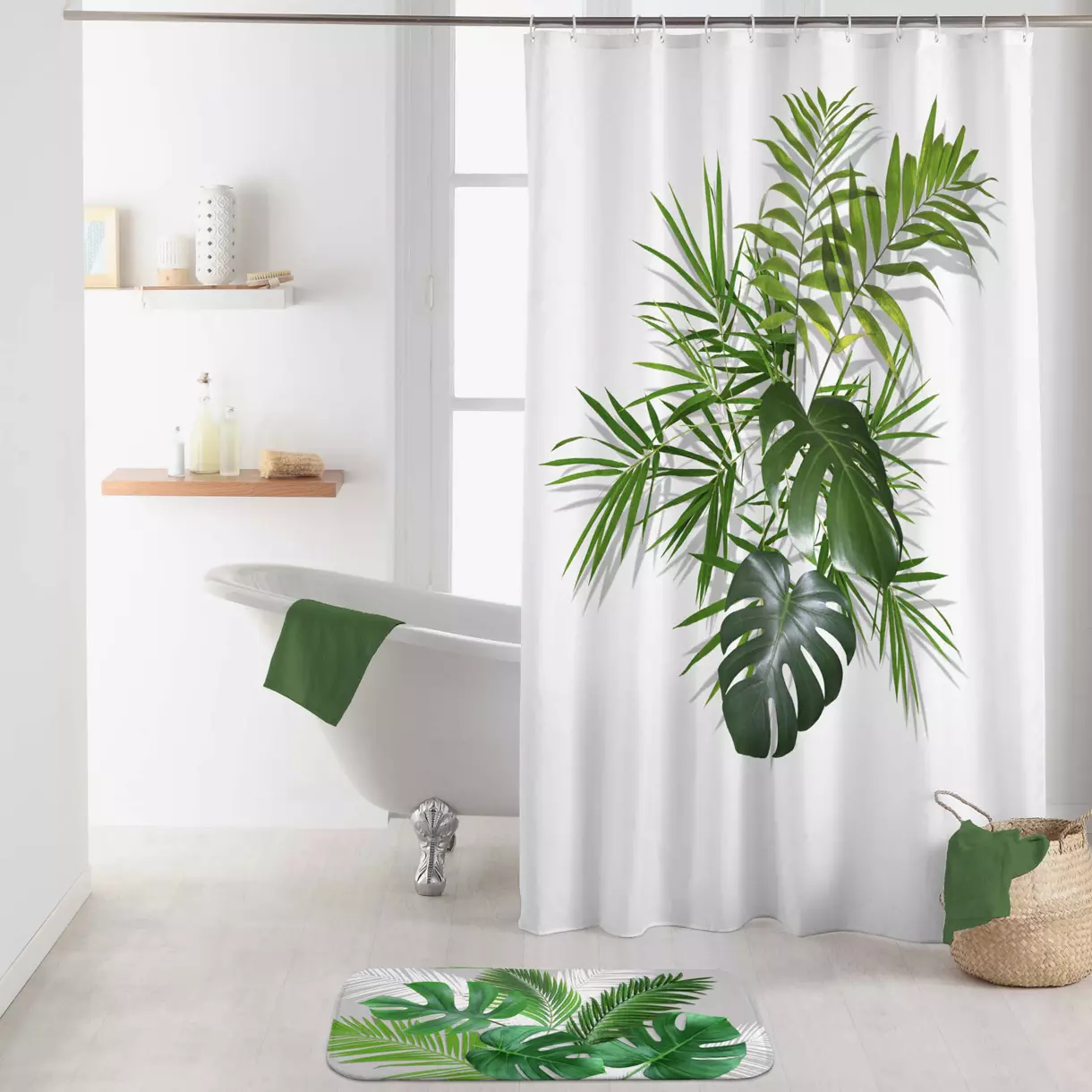 Rideau de douche (200 cm) Amazonica Vert 1