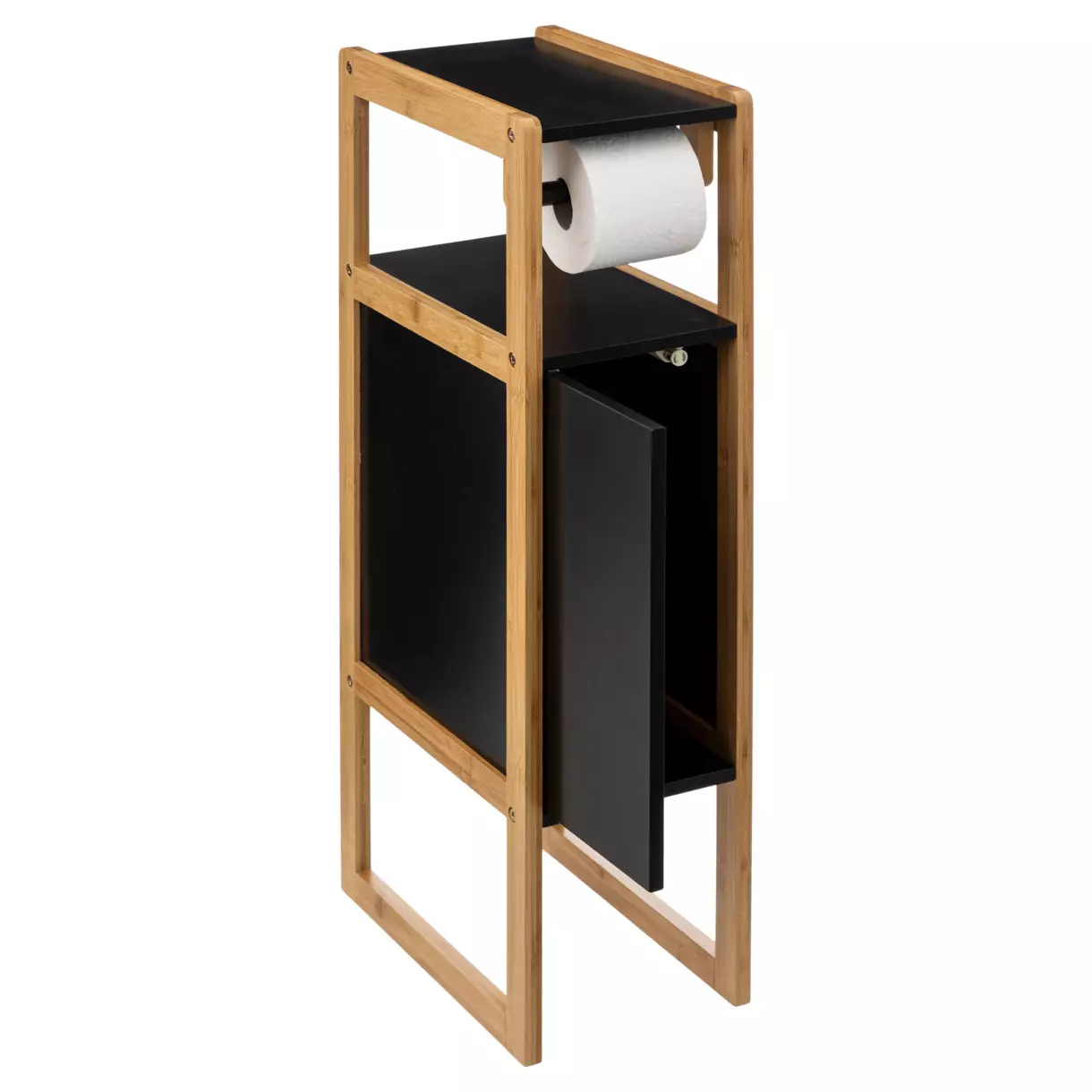 Porta papel de baño y dispensador Natureo Negro