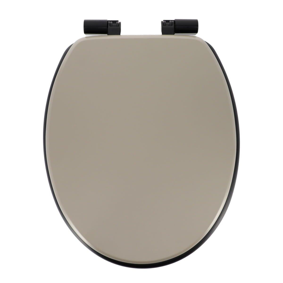 Toiletbril met valrem Black Line  Beige/Zwart 1
