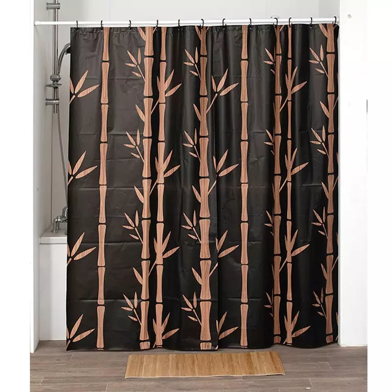 Cortina para ducha (180 cm) Mékong Negro 1
