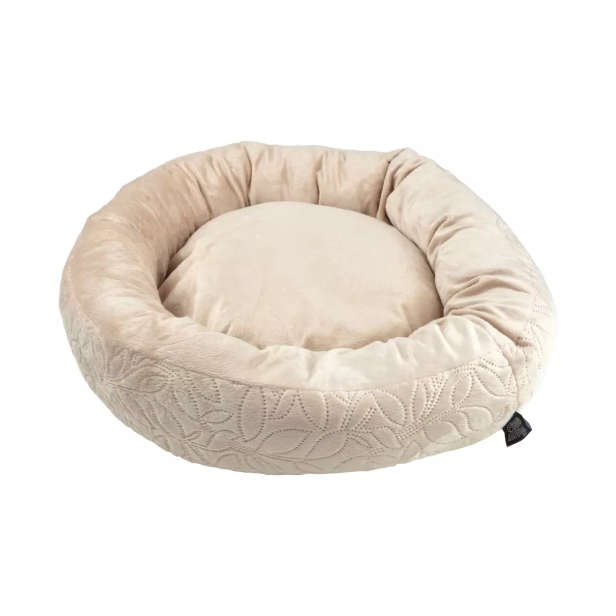 Coussin rond donut pour chat et chien Boho D50 cm Naturel 1