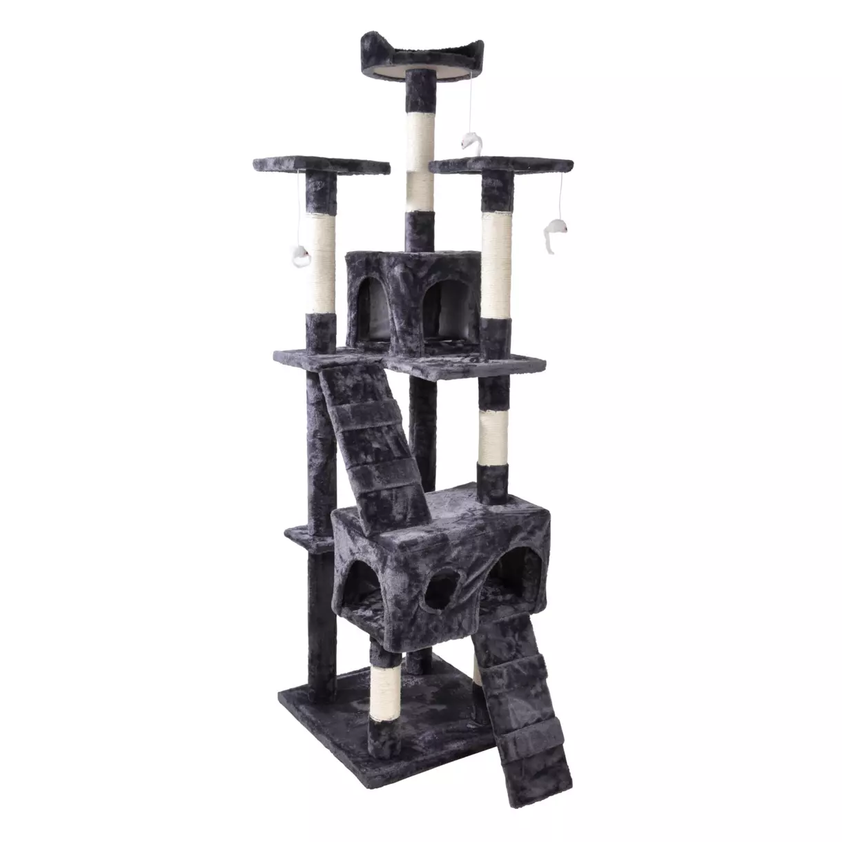 Árbol para gatos 5 plataformas y juguetes H168 cm Antracita	 1