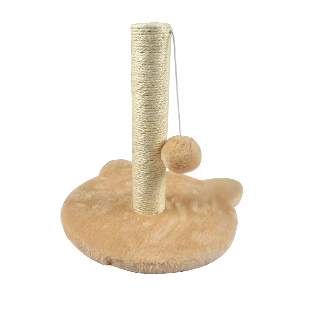 Arbre à chaton avec socle tête de chat et jouet Ecru 1