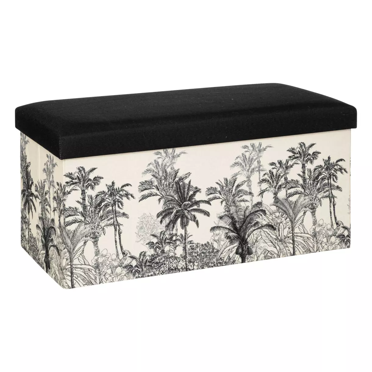Pouf pliant double Benicio Noir et Blanc 1