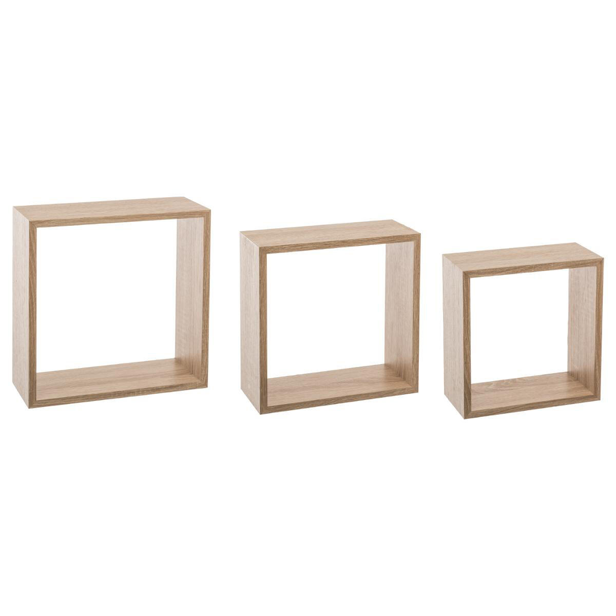 Set di 3 mensole Cube Naturale Modello grande 1