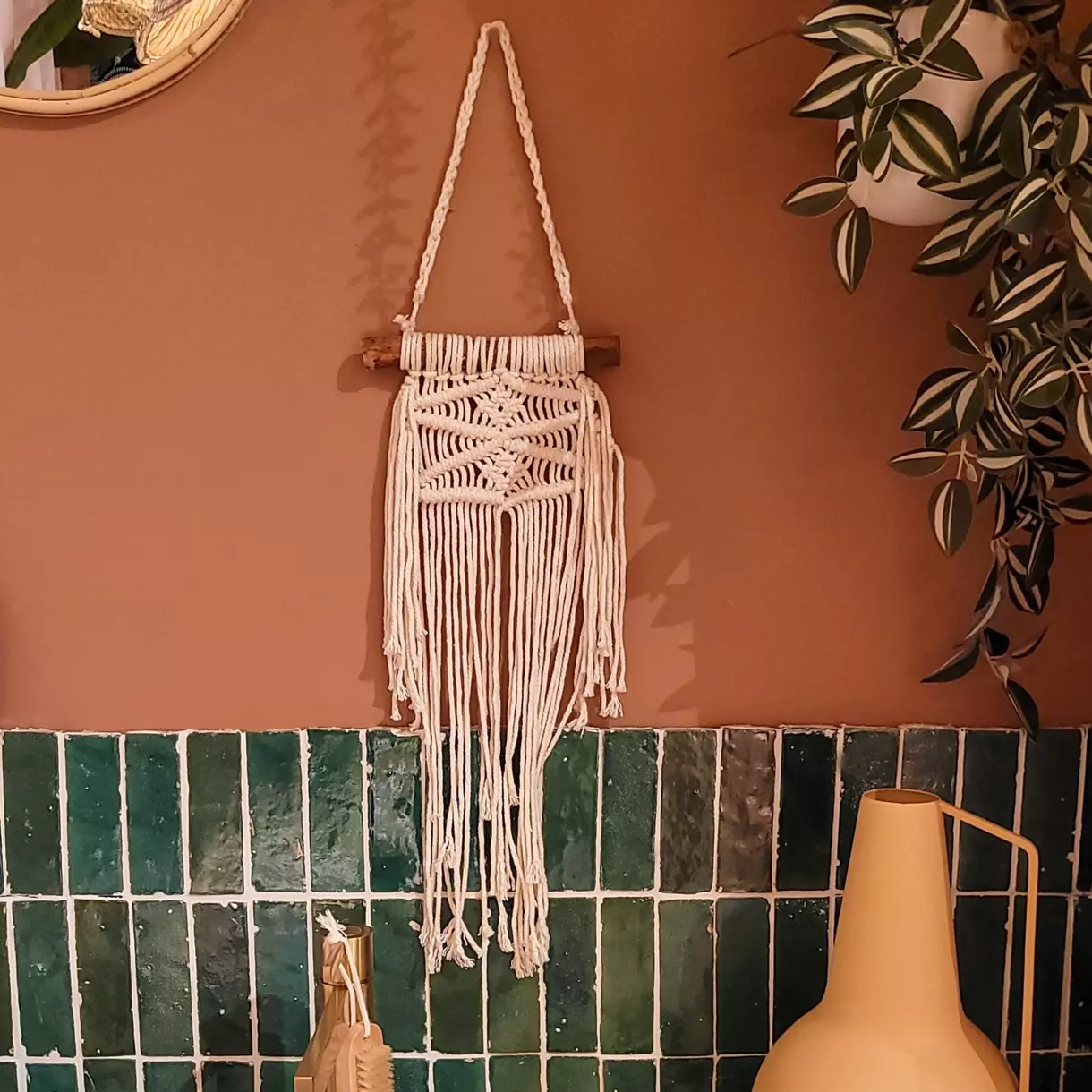 Décoration murale Macramé coton Beige 1