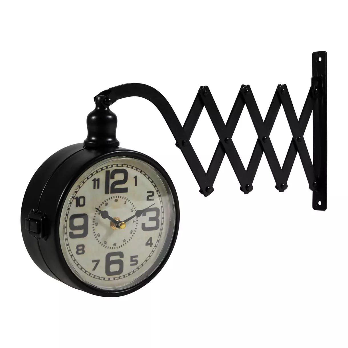 Reloj de pared metal Station Negro 1