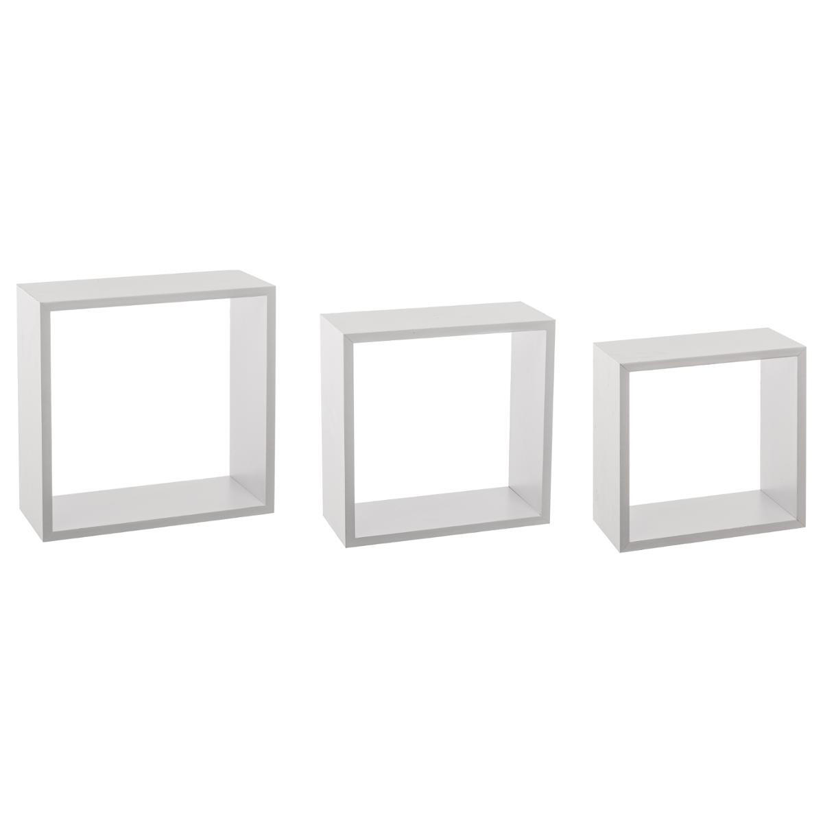 Lot de 3 étagères Cube Blanc Grand modèle 1