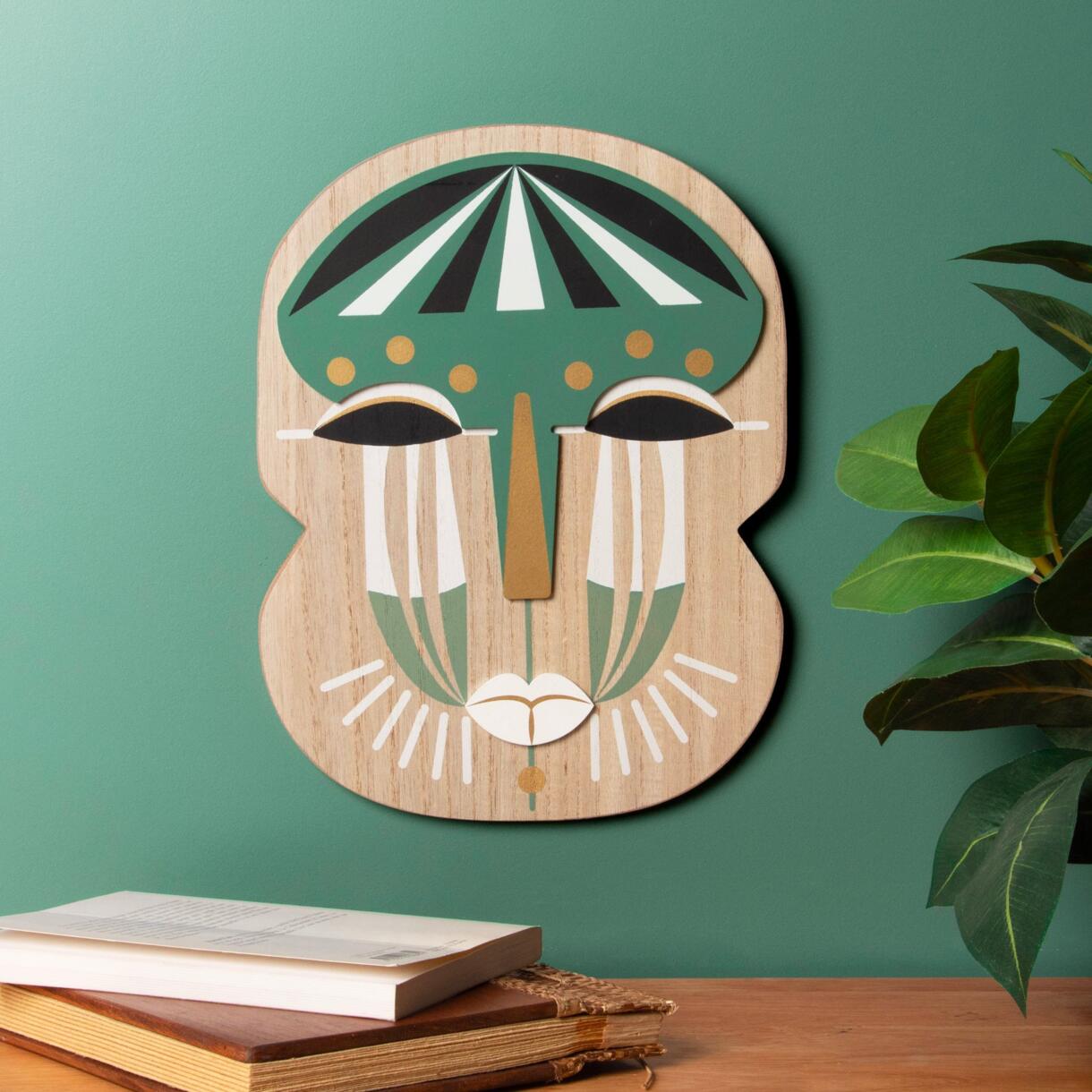 Máscara de madera Cara Verde 1