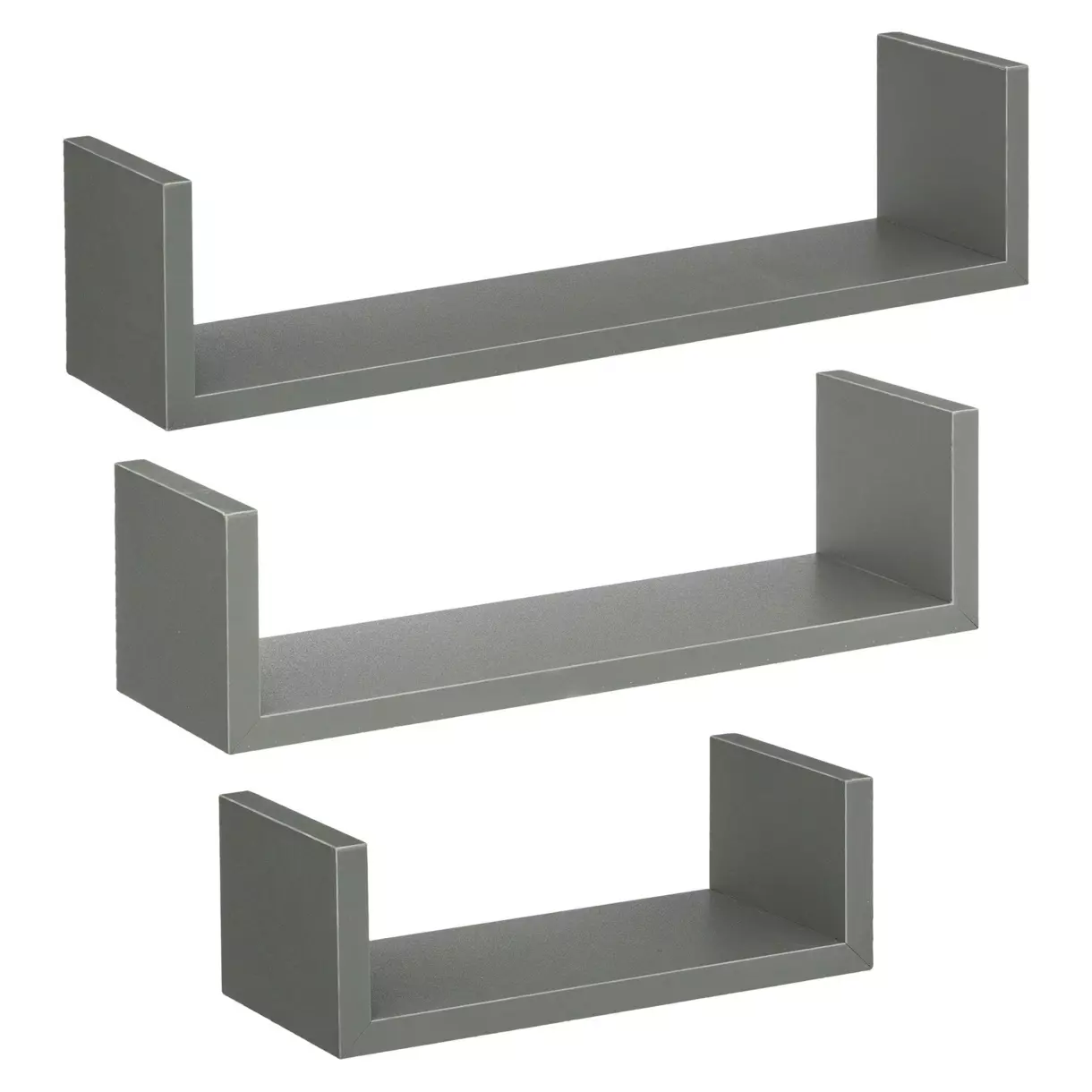 Set van 3 wandplanken met rand Fixy Grijsgroen 1