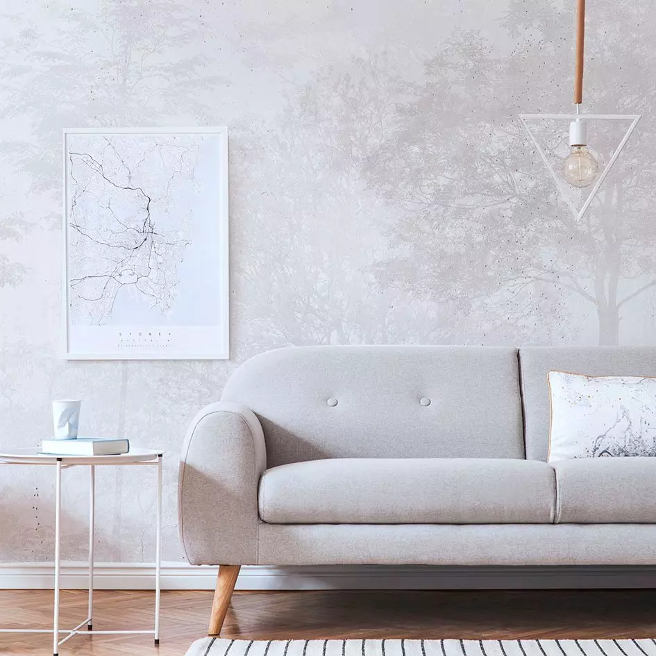 Papel pintado adhesivo (321 x 260 cm) Dream Forest Gris 1