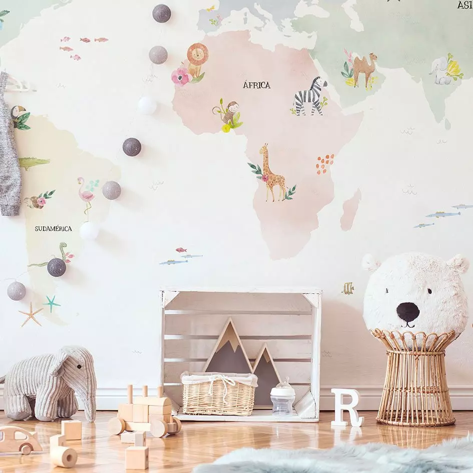 Décoration murale adhésive (321 x 260 cm) Little World Multicolore 1