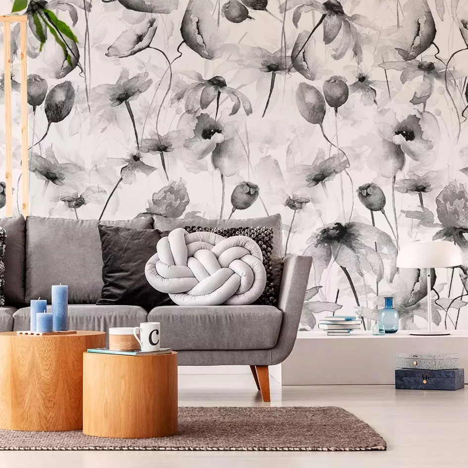 Papel pintado adhesivo (321 x 260 cm) Lenoir Blanco 1