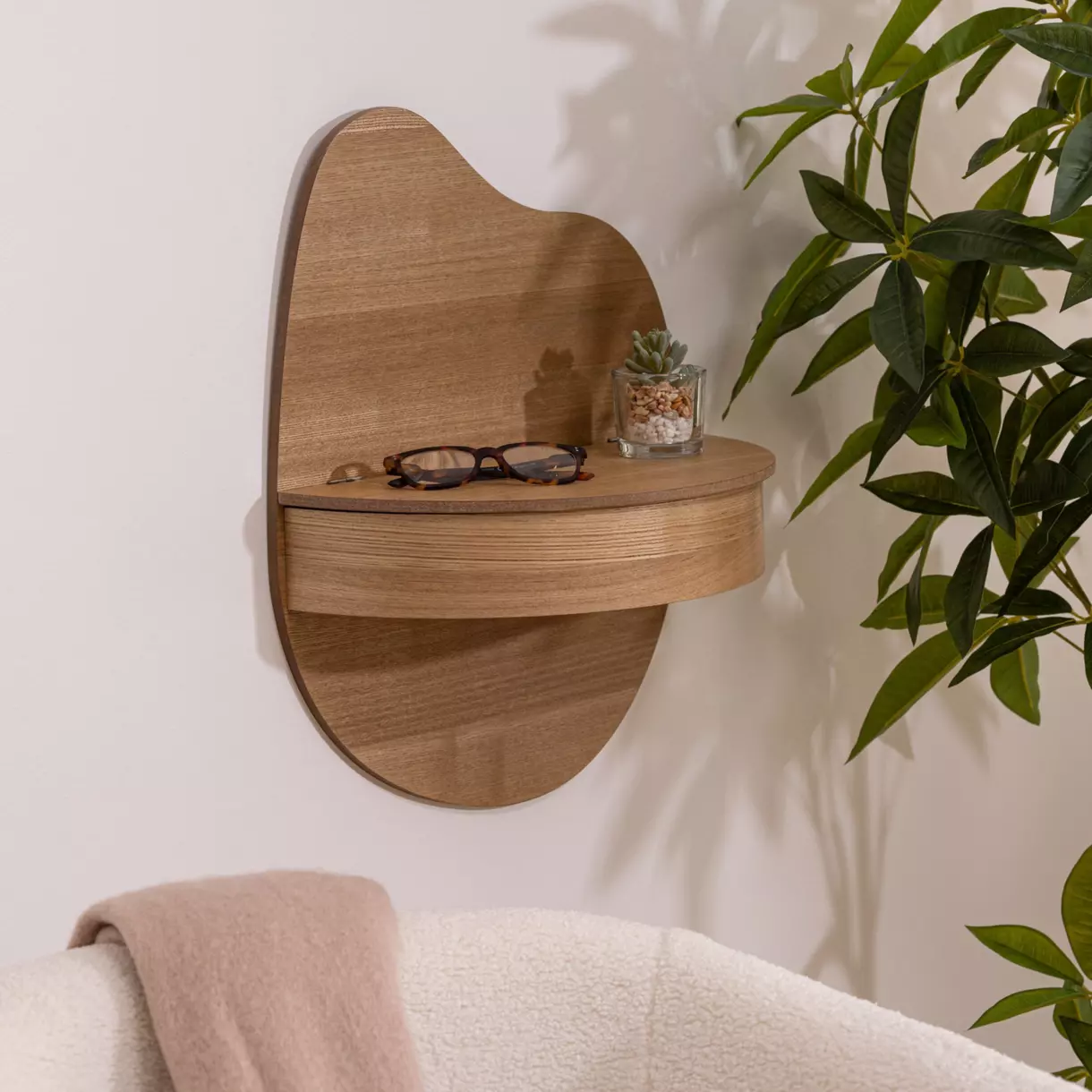 Estante de pared de madera Giuseppe Beige 1