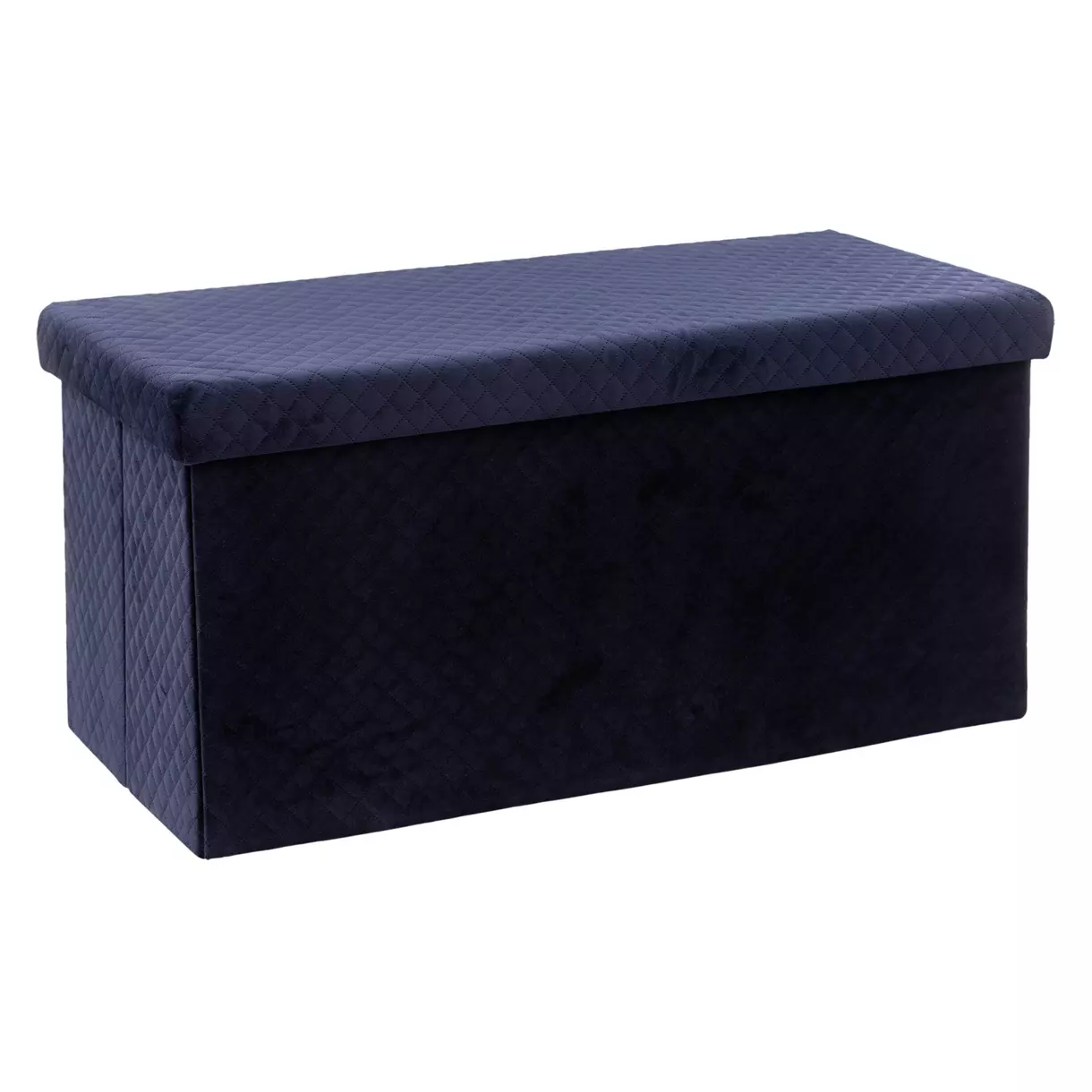 Pouf pliant double Velours Bleu Marine 1