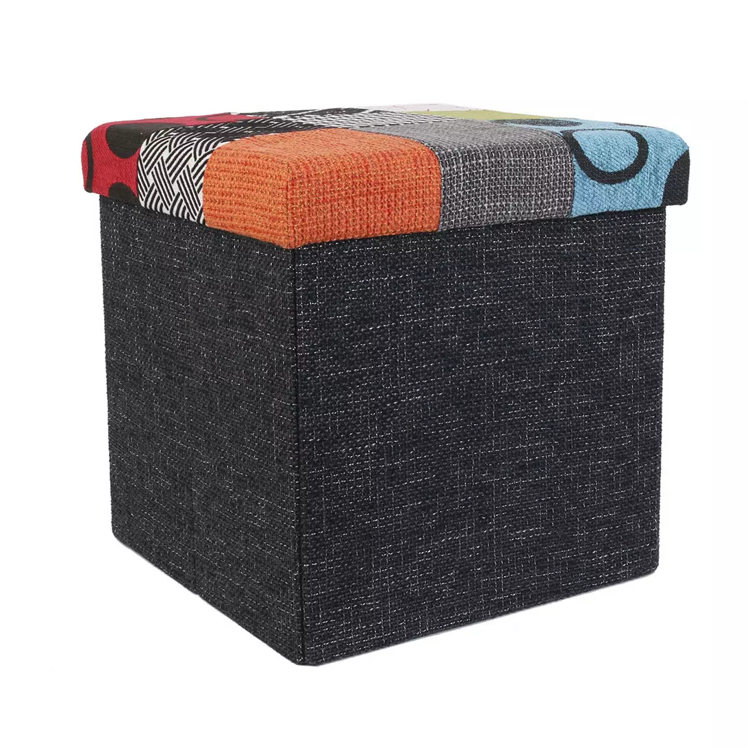 Pouf pliant Patchwork Multicolore 1
