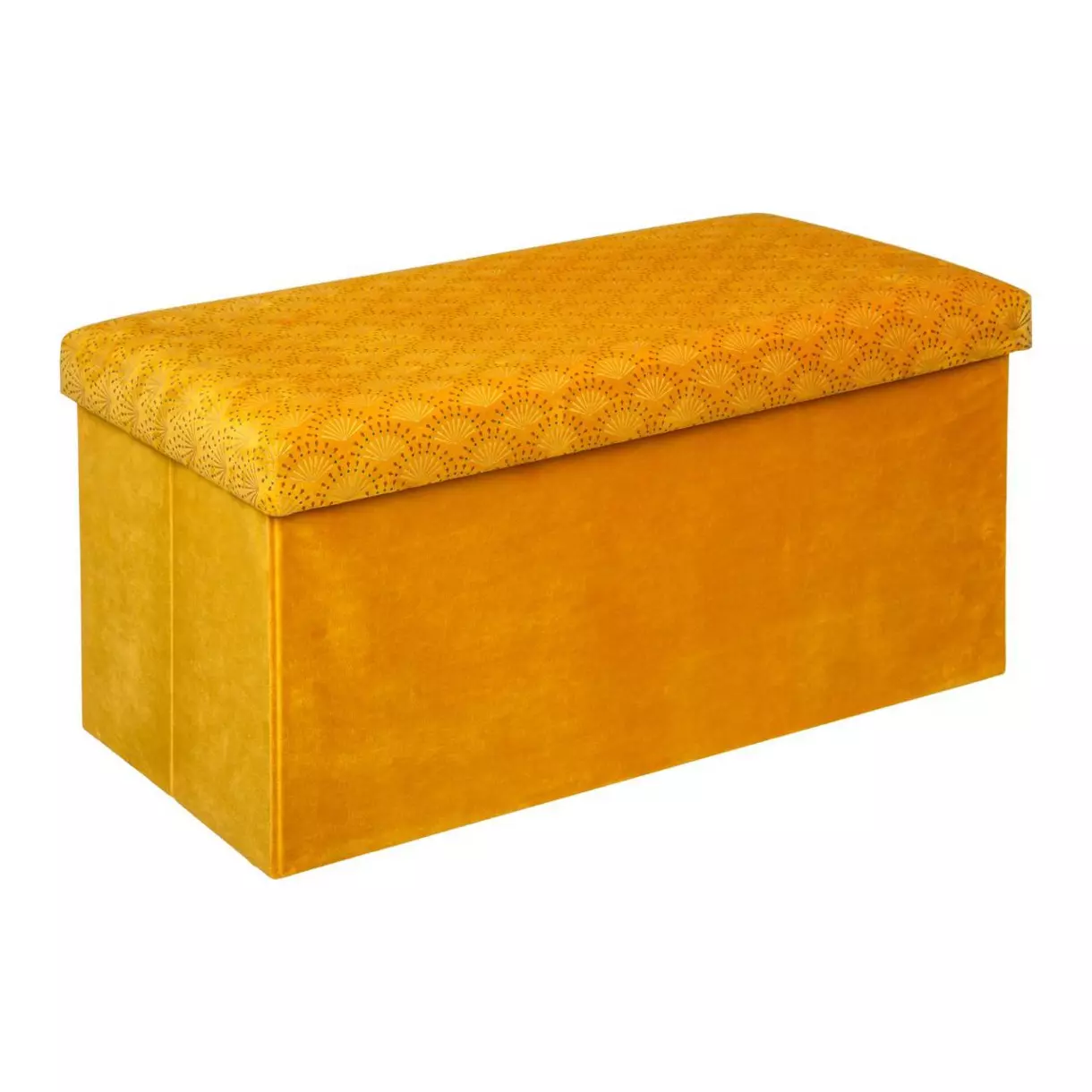 Pouf pliant double Liam Jaune ocre 1