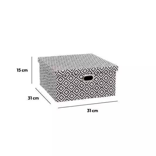 Caja de almacenamiento (31 x 15 cm) con dibujos en blanco y negro 6