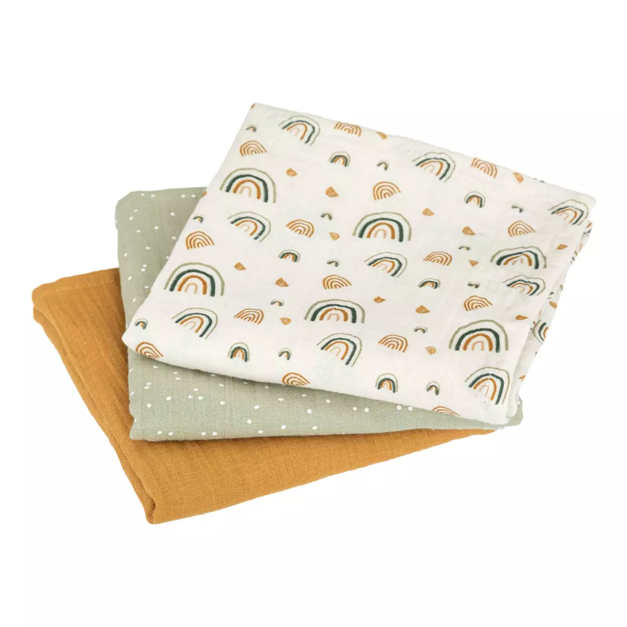 Lot de 3 langes bébé Arc en ciel Multicolore 1