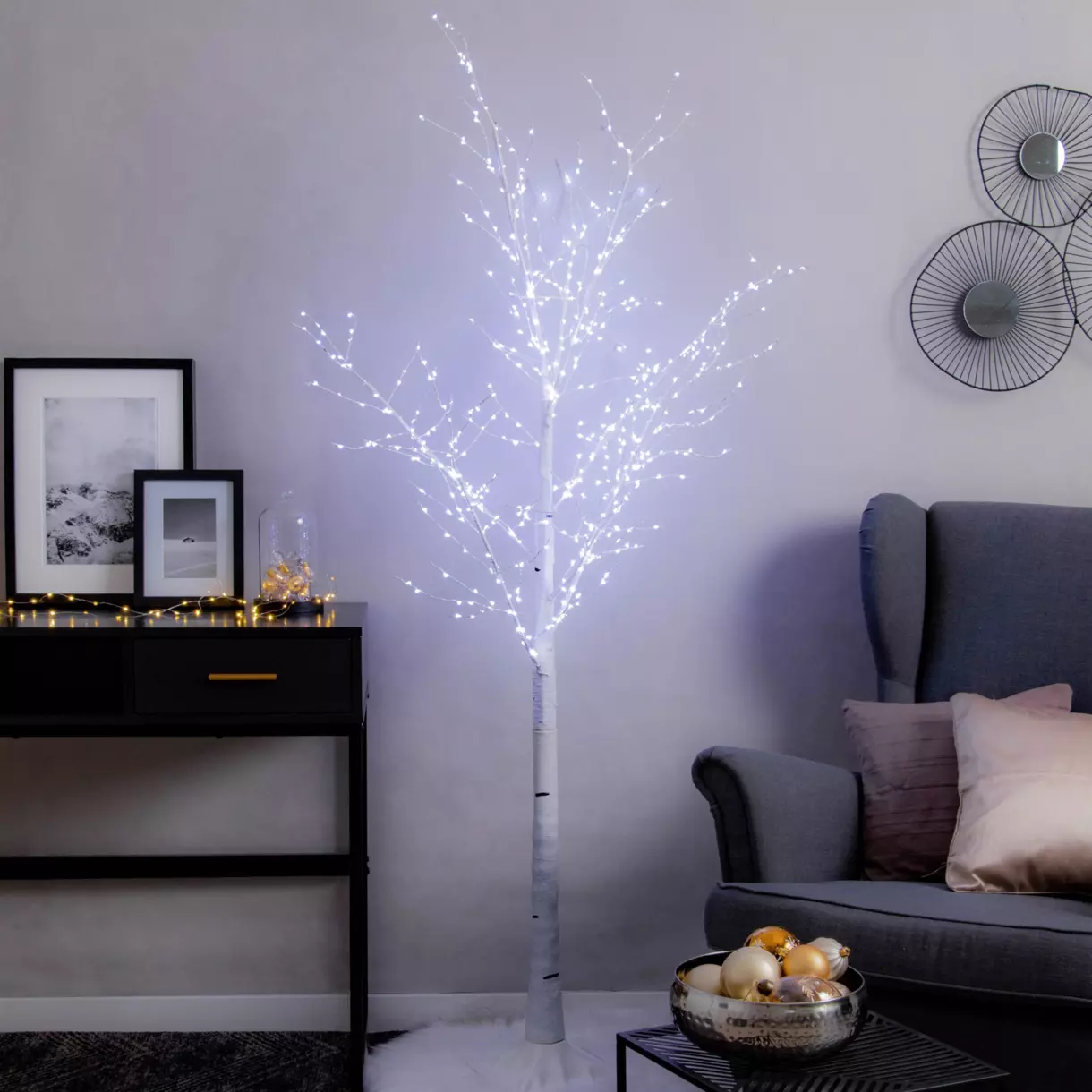Abedul luminoso Wills Micro LED alto 180 cm Blanco frío 1