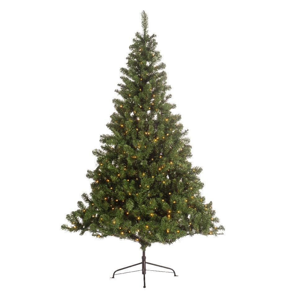 Künstlicher Weihnachtsbaum mit Beleuchtung König H210 cm Tannengrün 1