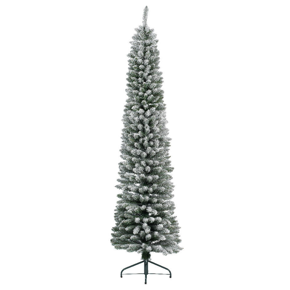 Künstlicher Weihnachtsbaum Narrow H150 cm Grün verschneit 1