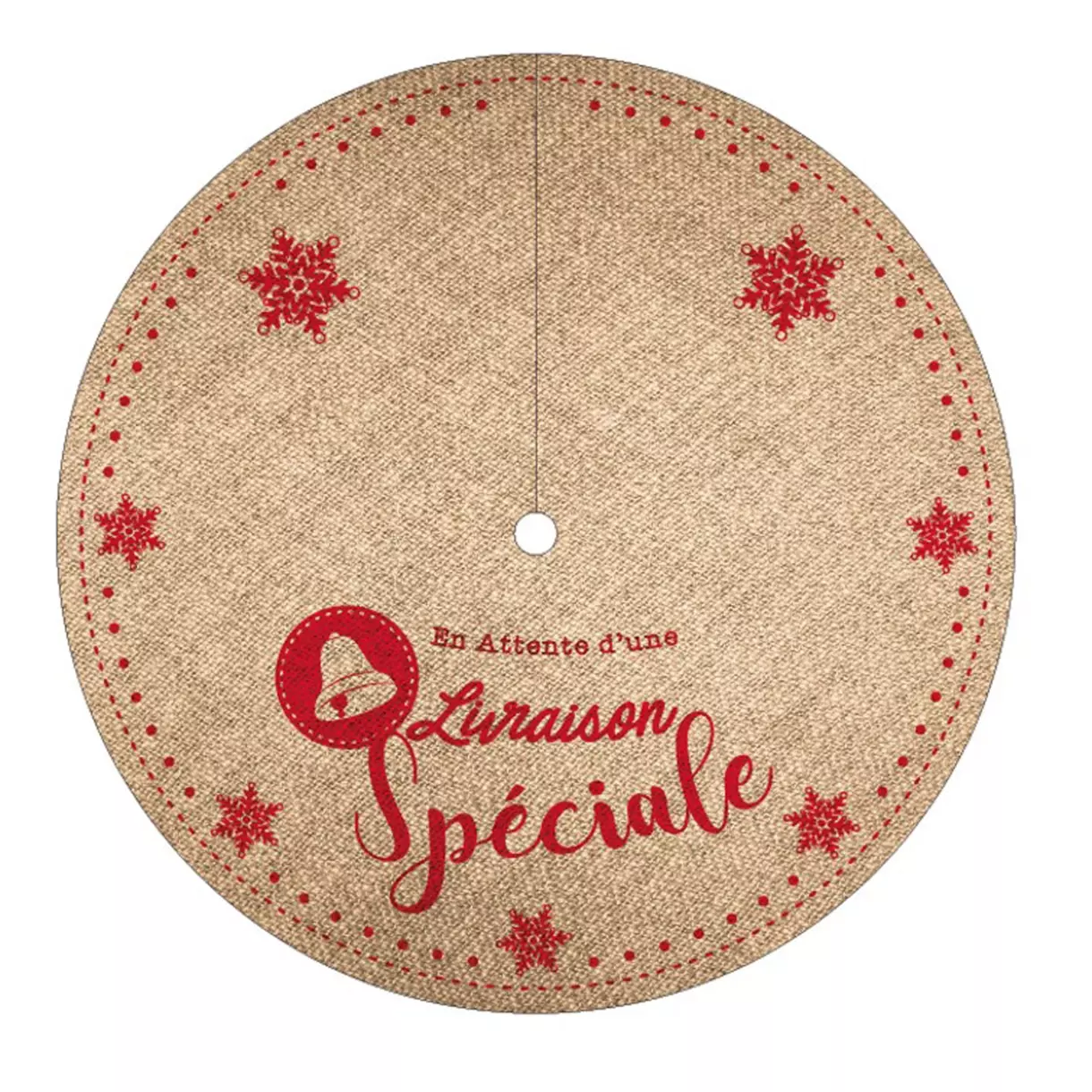 Tapis de sapin rond Jute étoile 1