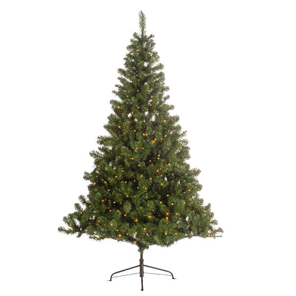 Künstlicher Weihnachtsbaum mit Beleuchtung König H180 cm Tannengrün 1