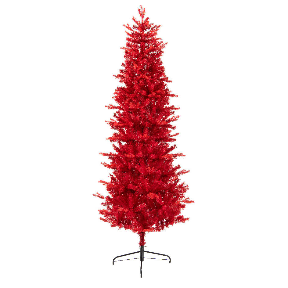 Albero di Natale artificiale Redana Alt. 210 cm Rosso 1