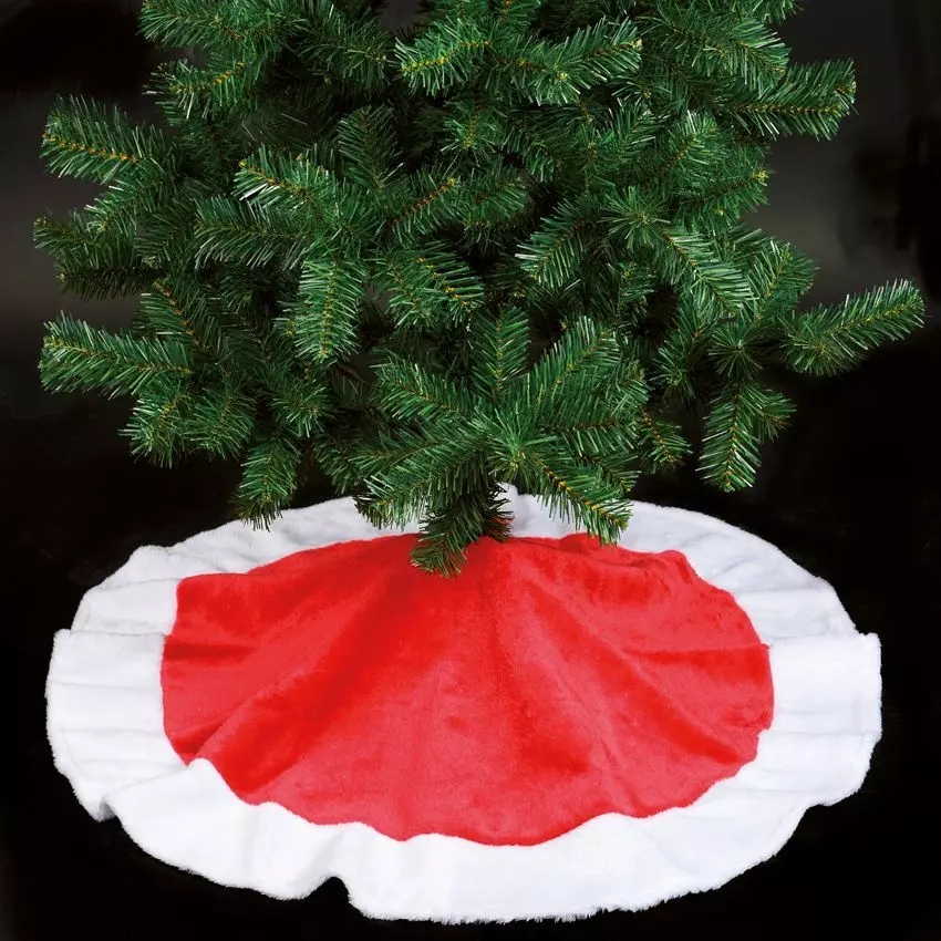 Tapis de sapin rond en peluche 1