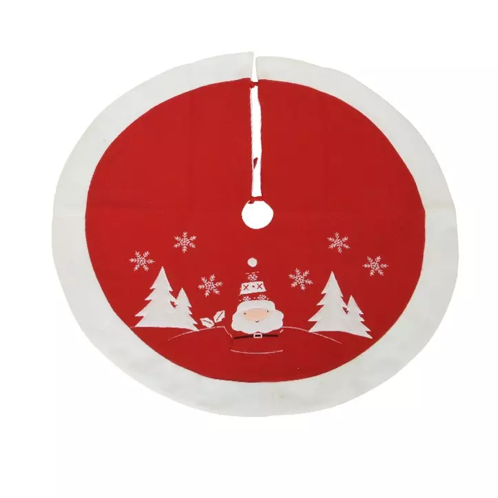 Tapis de sapin rond Bonhomme de neige 1