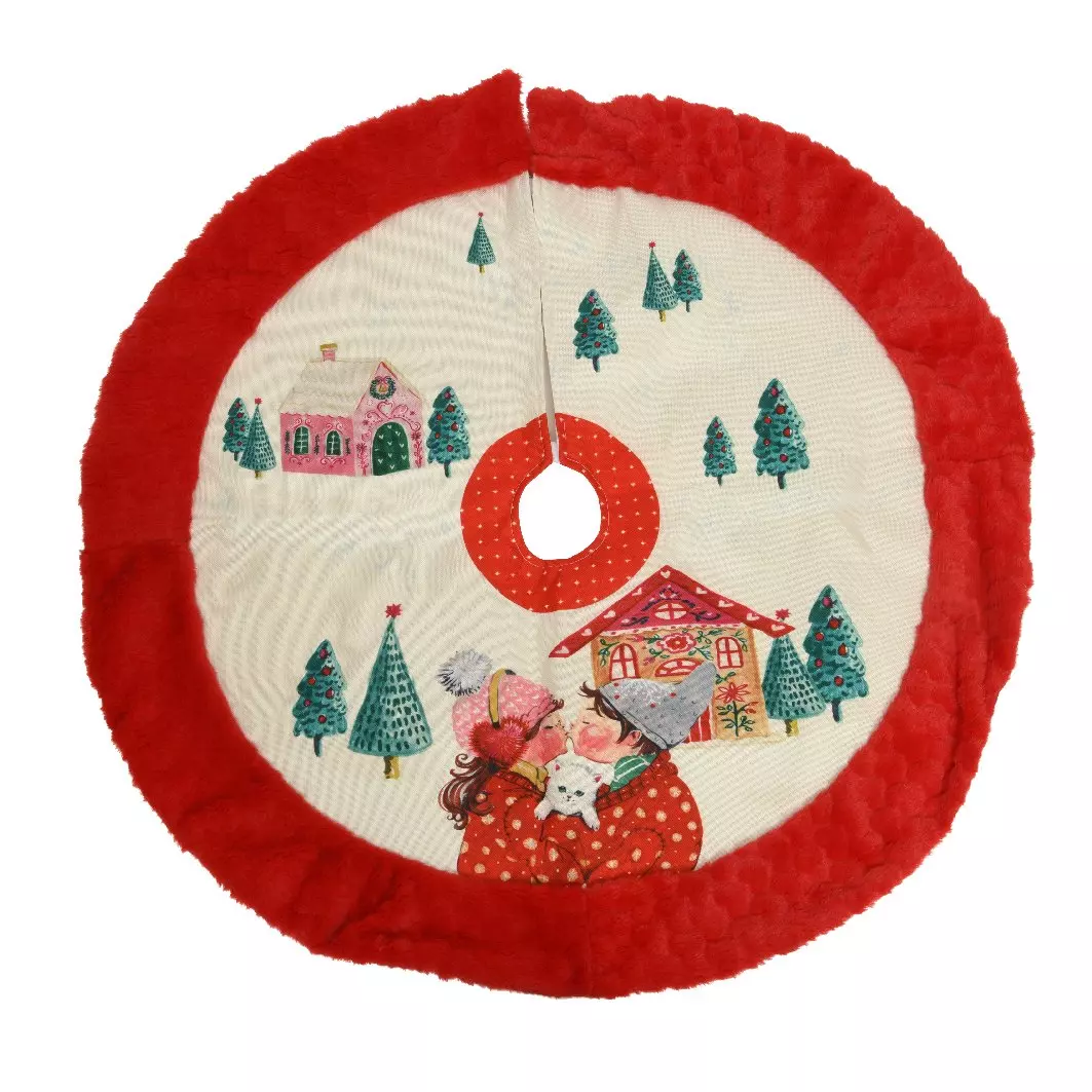 Alfombra redonda para árbol de Navidad Paysage 1