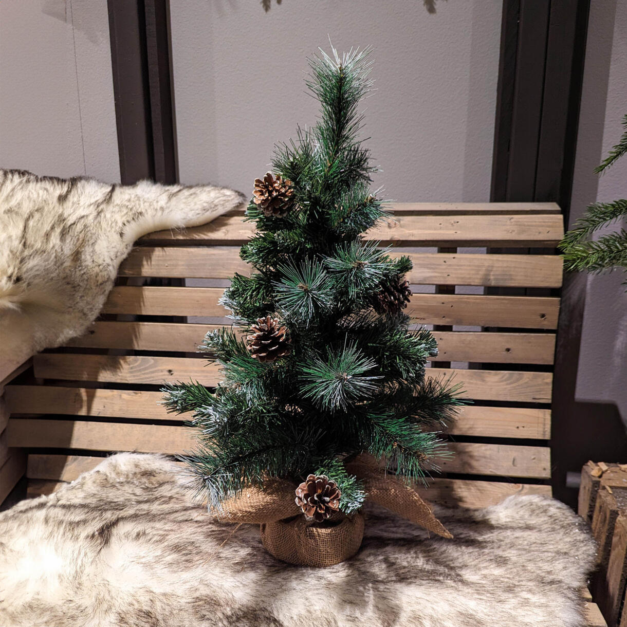 Albero di Natale artificiale Sweden Alt. 60 cm Verde innevato 1