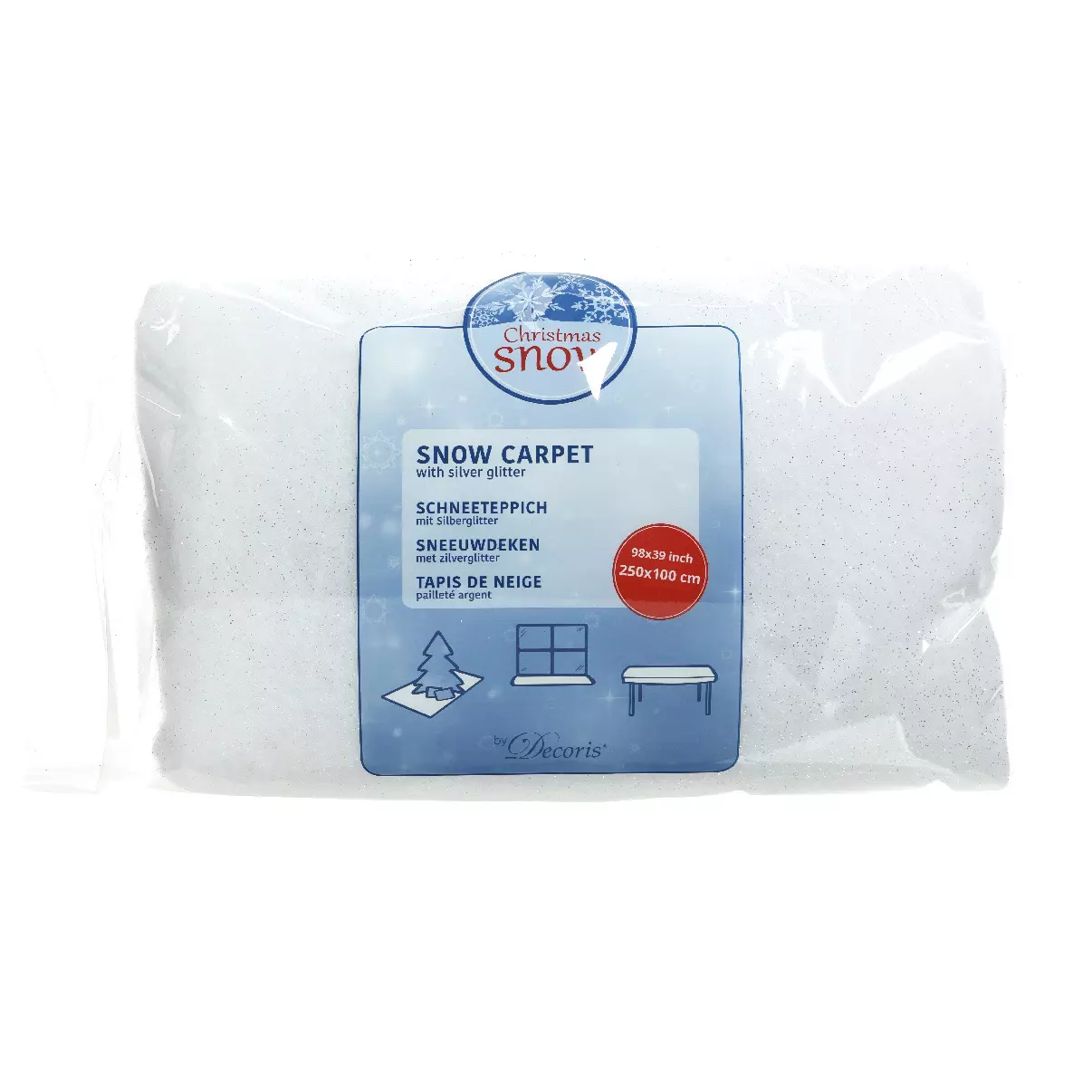 Rechthoekig sneeuwtapijt Glitters zilver L250 cm 1
