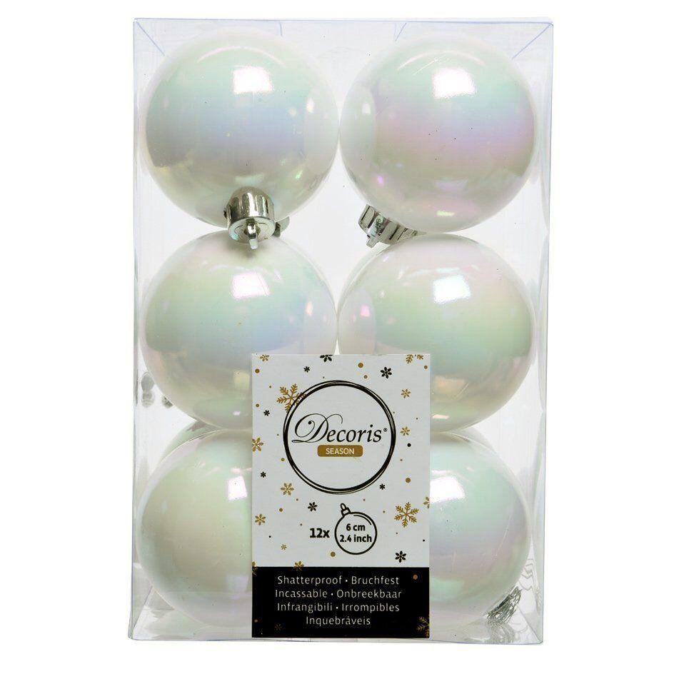 Confezione di 12 palline di Natale (D60 mm) Alpine Bianco perlato 1