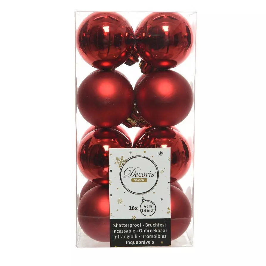 Set van 16 kerstballen (D40 mm) Alpine Rood 1