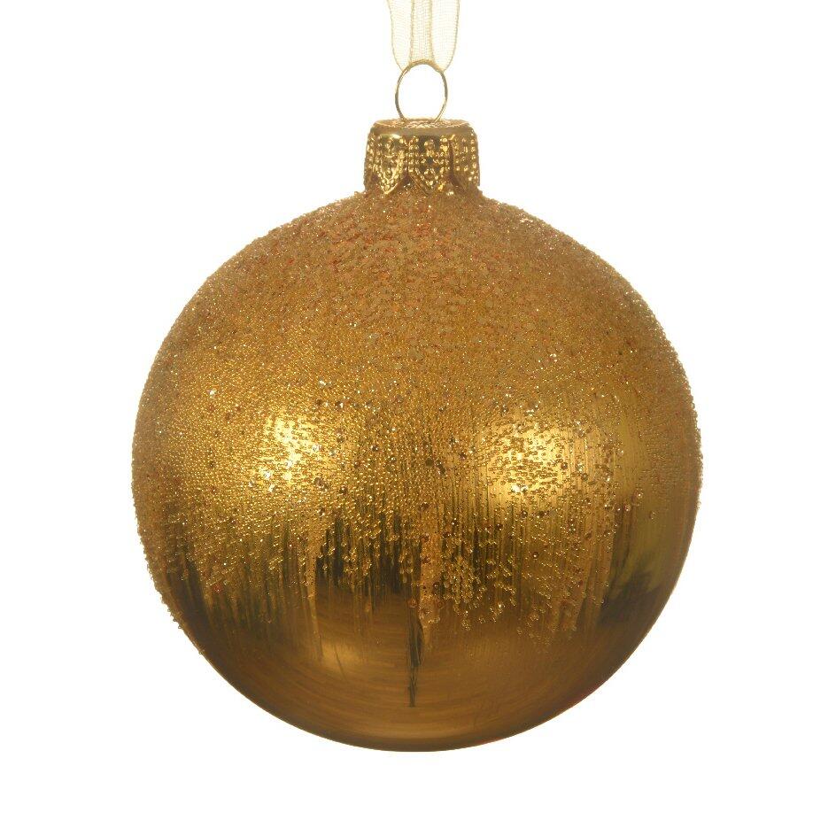 Confezione di 6 palline di Natale (D80 mm) en verre Givre Oro 1