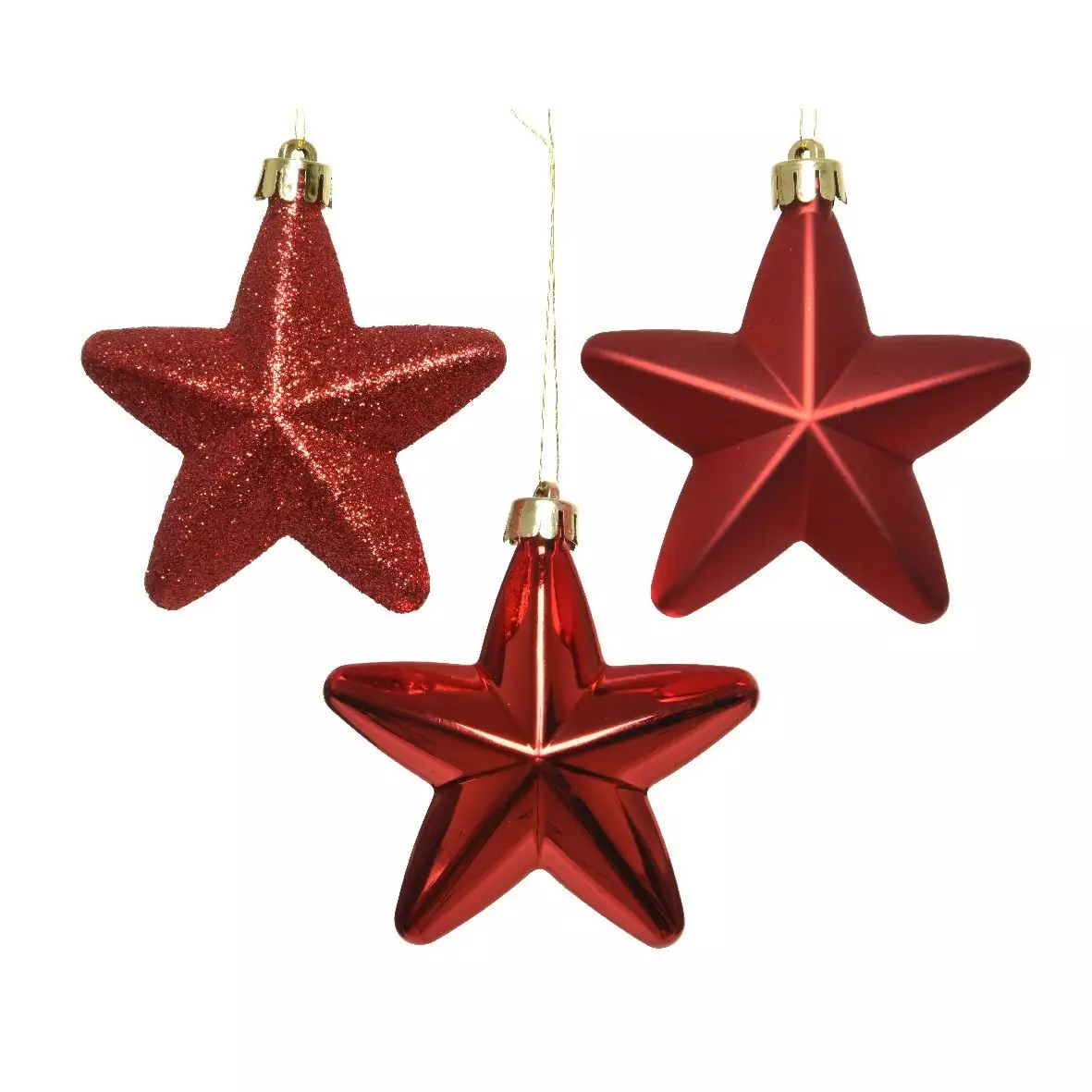 Set van 6 kerststerren Alpine rood 1