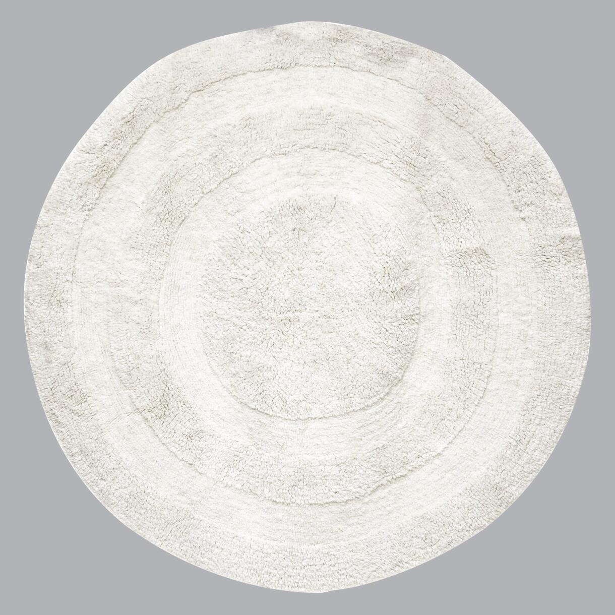 Baumwollteppich (120 cm) Spirale Weiß 1