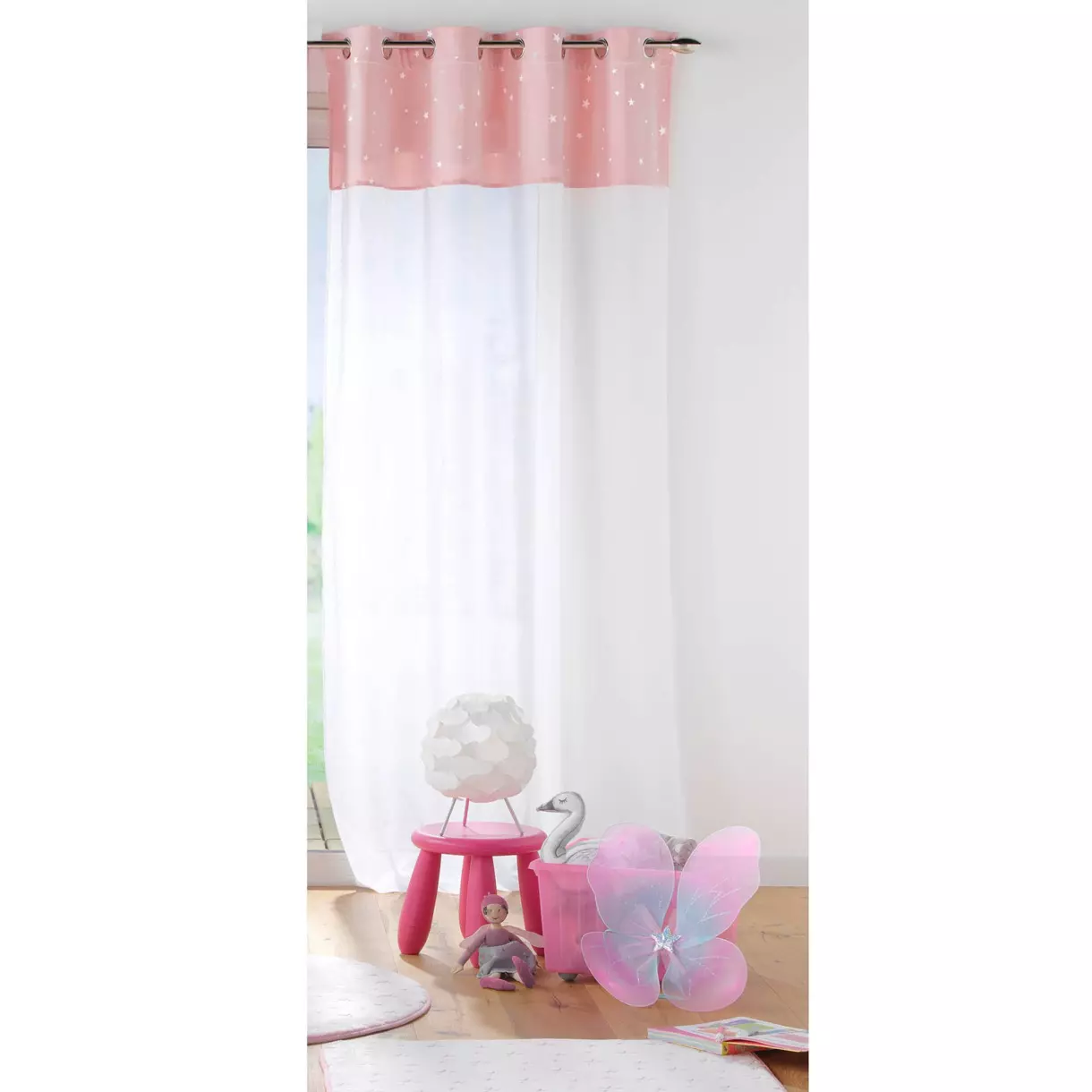 Visillo fosforescente (140 x 240 cm) Moonlight Rosa 1